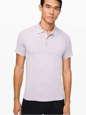 Lululemon /// Men's Light Lavender Polo Shirt - Size Large